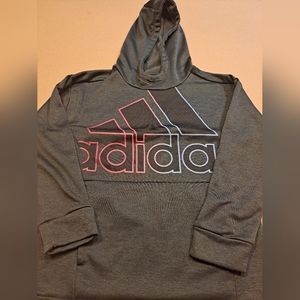 Adidas 3 Sriped Gray Unisex Youth Hoodie Size M